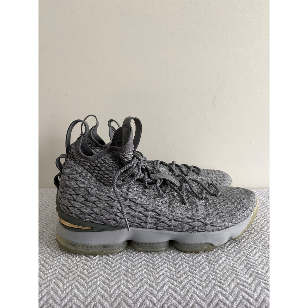 Nike LeBron 15 Wolf Grey Metallic Gold Basketball Shoes 897648-005 Mens 15